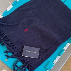 Ralph Lauren Dark Blue Wool Scarf